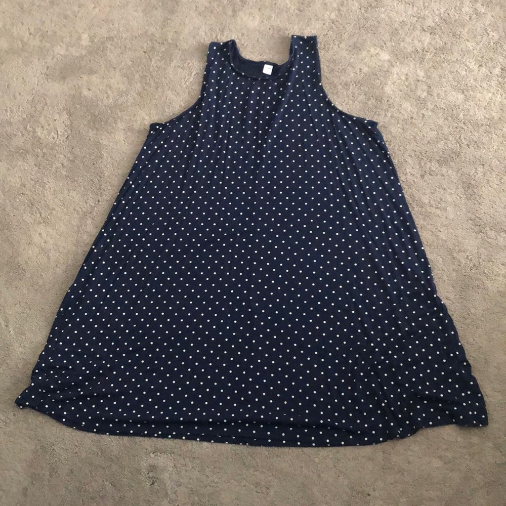 Blue with white polka dot dress